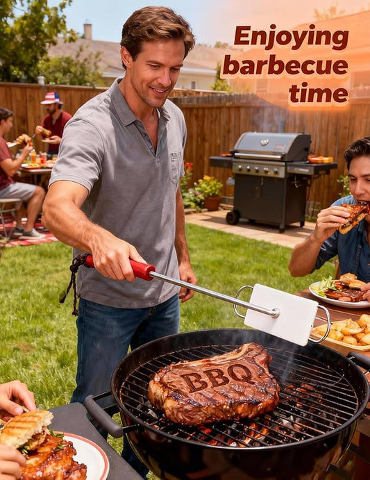 Branding Iron Kit with 120+ Interchangeable Letters and Spaces, Custom Design for Steak Meat BBQ Grill and Chicken Branding Tool Personalized Branding Set with Wood Handle