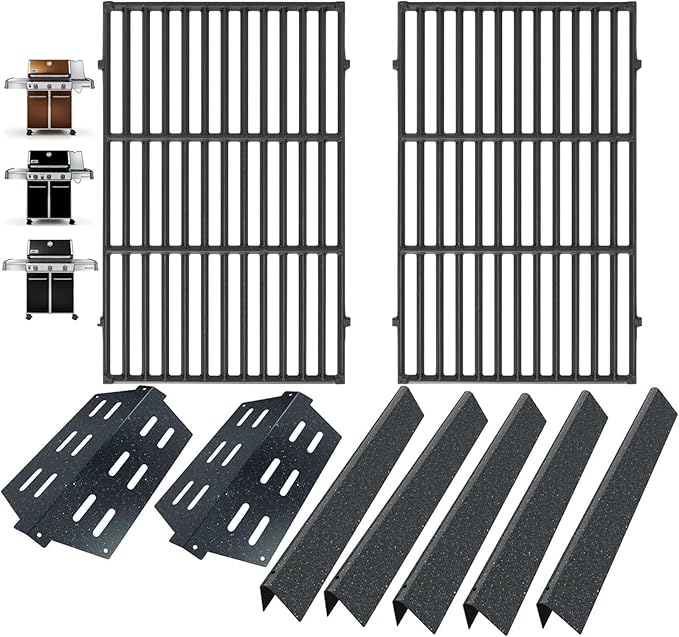 Genesis Grill Parts for Weber Genesis 300 SER(w/ Front Knobs) 330 320 310 Weber Genesis Replacement Parts 3/4 Burner Accessories for Weber Flavorizer Bars 7621 62784, Grates 7524& Heat Deflectors 7622
