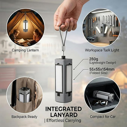 1500LM Telescopic Magnetic Work Light, Rechargeable Foldable LED Inspection Lamp with 7 Modes, Digital Battery Display & Red SOS, Portable Camping Lantern for Car Repair, DIY, Mechanics