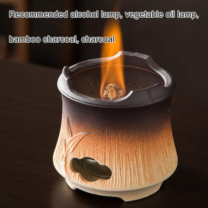 Clay Stove - Versatile Wood Burning Camping Stove for Charcoal, Alcohol & Oil Lamps - Small Portable Clay Grilling Stove for Outdoor Cooking, BBQ & Backyard Use