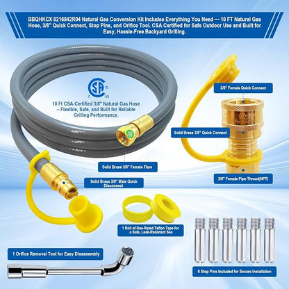 8216842R04 Natural Gas Conversion Kit Compatible with Char-Broil Commercial & Signature Series Dual Fuel Grill(2020-Newer),Propane to Natural Gas Conversion Kit with CSA Gas Hose & 3/8" Quick Connect.
