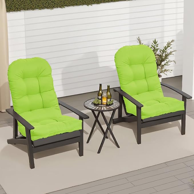 Adirondack Chair Cushion, Outdoor Patio Furniture Seat Pad, Waterproof | Waterproof cover with straps, PP cotton, high back thick seat pad for adirondack rocking chair indoor outdoor porch 44x19x4