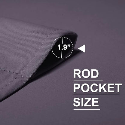 RYB HOME Small Curtains Blackout - Privacy Energy Efficiency Mini Curtains for Kids Bedroom RV Camper Windows Trailer Bathroom Kitchen Cabinet Window Tiers, W 29 x L 24, Greyish Purple, 2 Panels