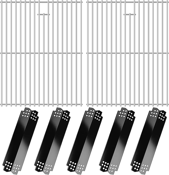 Grill Parts for Nexgrill 720-0830H 720-0830H 720-0830D 720-0783E 720-0783C for Nexgrill 5 Burner 720-0888, 720-0888N Heat Plates 17 Inches Cooking Grates for Nexgrill Replacement Parts 4 Burner