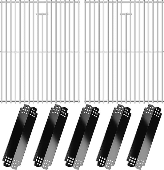 Grill Parts for Nexgrill 720-0830H 720-0830H 720-0830D 720-0783E 720-0783C for Nexgrill 5 Burner 720-0888, 720-0888N Heat Plates 17 Inches Cooking Grates for Nexgrill Replacement Parts 4 Burner