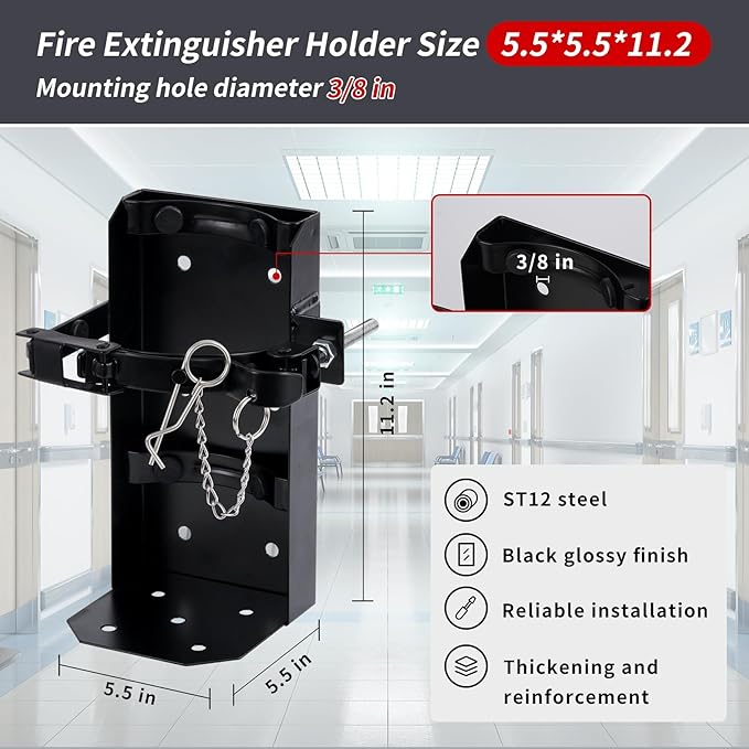 𝙐𝙥𝙜𝙧𝙖𝙙𝙚 10 LB Heavy Duty Fire Extinguisher Bracket 4 Pcs, Fire Extinguisher Mount St12 Steel, Fit 10 Lb Dry/5 Lb Co2 Extinguisher for School Vehicle Boat Truck Replace amerex 809