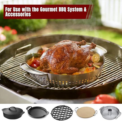 SHINESTAR Grill Grate for 22" Weber Charcoal Grills, Kettle, Performer, Master-Touch, Upgraded 8835 Gourmet BBQ System Hinged Cooking Grate, 21.5x21.5 Inch