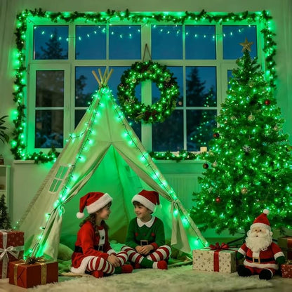 JMEXSUSS 500 LED Green Halloween Lights, 173ft Christmas Lights Plug in | Remote Control, 8 Modes, Waterproof Green String Lights Outdoor for Halloween Party Xmas Tree Decorations