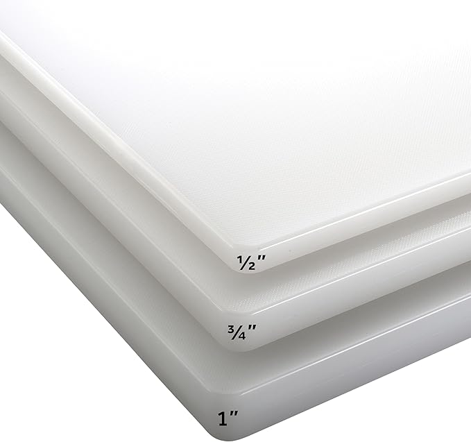 Winco 15" x 20" White Heavy-Duty Plastic Cutting Board (Set of 6) | Dishwasher safe, Stain resistant, Minimizes dulling, Great for Charcuterie, Cheese, Appetizers and Buffet Displays