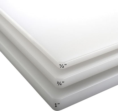 Winco 12" x 18" White Heavy-Duty Plastic Cutting Board (Set of 6) | Dishwasher safe, Stain resistant, Minimizes dulling, Great for Charcuterie, Cheese, Appetizers and Buffet Displays
