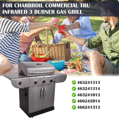Emitter Plates Grill Parts for Charbroil Commercial 463241313, 463241314, 463241013, Cooking Grates, Heat Shield, Burner, Ignitor for Charbroil Commercial Tru Infrared Grill Replacement Parts 3 Burner