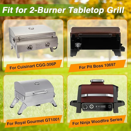 EVRBUL Portable Grill Cover Fit for Cuisinart CGG-306 2 Burner Gas Grill, 420D Tabletop Grill Cover Fit for Pit Boss 10697 75275 Fit for Royal Gourmet GT1001, 25" L x 19" W x 15" H