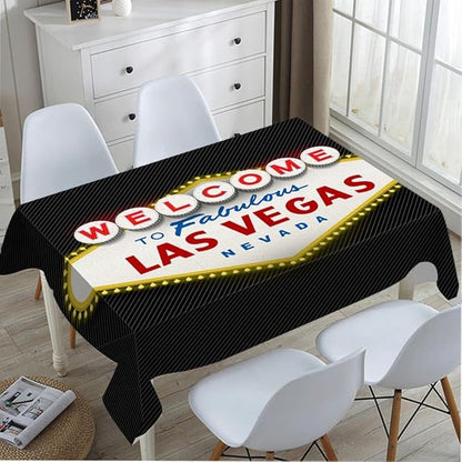TKS MITLAN Welcome to Fabulous Tablecloth Decor Las Vegas Nevada Table Cloth Dining Room Kitchen Table Cover 60" X 84" Oblong/Rectangle