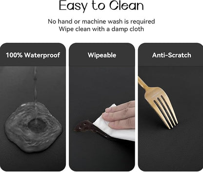 Romanstile Round Fitted Vinyl Tablecloth with Elastic Edge 100% Waterproof | Table Covers for 45"- 56" Tables, Wipeable Flannel Backed Plastic Table Cloths for Dinner, Picnic, Camping, Outdoor, Black