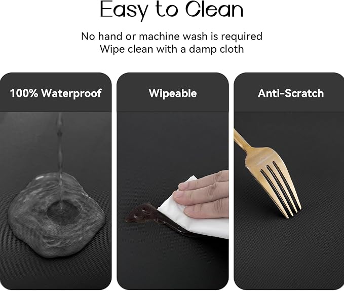 Romanstile Round Fitted Vinyl Tablecloth with Elastic Edge 100% Waterproof | Table Covers for 57"- 68" Tables, Wipeable Flannel Backed Plastic Table Cloths for Dinner, Picnic, Camping, Outdoor, Black