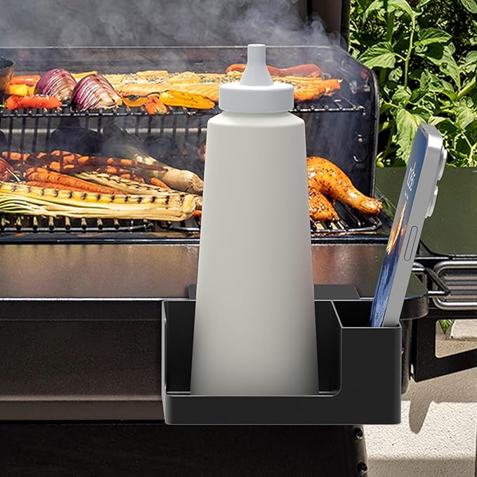 Magnetic Drink Holder and Phone for Grill, Outdoor Griddle Accessories for Most Cup, Phone Caddy, Suit for Blackstone, Traeger etc.
