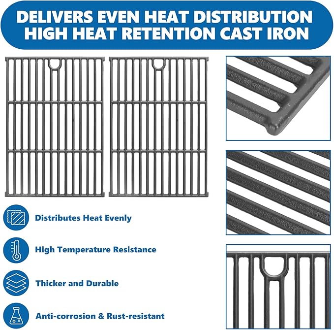Replacement Parts for Nexgrill 4-Burner 720-0830 720-0830H 720-0830D 720-0783C, Cast Iron Grill Grate, Heat Shield Plates, Burner Tubes, Igniters Kit for ‎‎Cuisinart CGG-7400 Replacement Parts