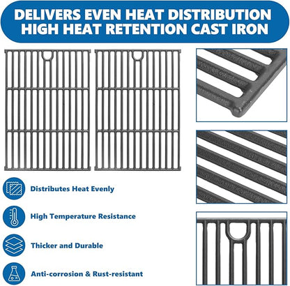 Replacement Parts for Nexgrill 4-Burner 720-0830 720-0830H 720-0830D 720-0783C, Cast Iron Grill Grate, Heat Shield Plates, Burner Tubes, Igniters Kit for ‎‎Cuisinart CGG-7400 Replacement Parts