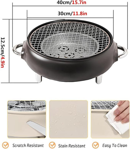 Mini Portable Barbecue Grill, Outdoor BBQ Grill Korean Style Charcoal Grill, Easy to Assemble and Clean, A Variety of Packages Available(Dark Gray,D)