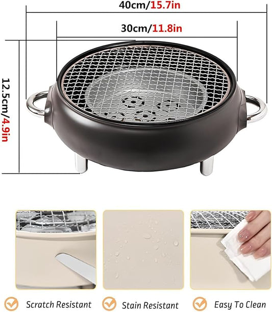 Mini Portable Barbecue Grill, Outdoor BBQ Grill Korean Style Charcoal Grill, Easy to Assemble and Clean, A Variety of Packages Available(Dark Gray,D)