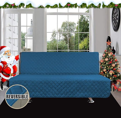 Easy-Going Reversible Couch Cover, Large Futon Sofa, Peacockblue/Beige | Machine Washable Slipcover For Dogs, Water Resistant Furniture Mat For Living Room, Non-Slip Sofa Cover, Pet Friendly