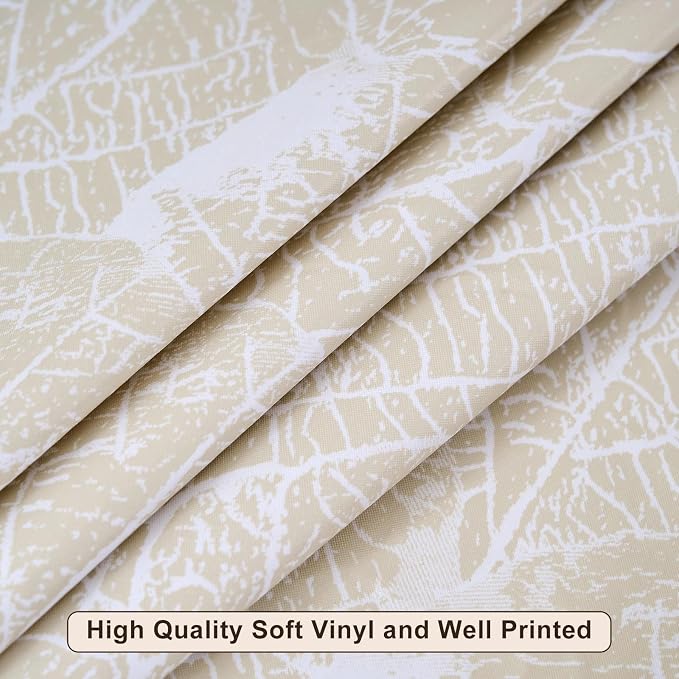 LIBERECOO Round Vinyl Fitted Tablecloth with Flannel Backing Elastic Edge Table Cover Waterproof Stain-Resistant Wipeable Tablecloths Fits 40-44 Inch Round Tables
