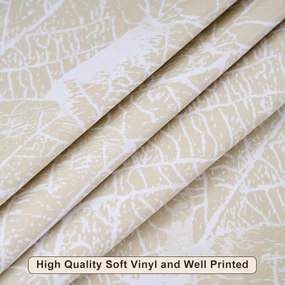 LIBERECOO Round Vinyl Fitted Tablecloth with Flannel Backing Elastic Edge Table Cover Waterproof Stain-Resistant Wipeable Tablecloths Fits 40-44 Inch Round Tables