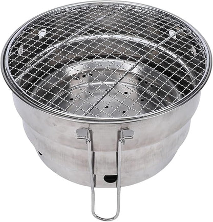 Portable Folding Charcoal Grill Stainless Steel BBQ Grill with Collapsible Frame, Recessed Charcoal Tray, Portable Storage Bag for Outdoors Cooking Patio Backyard (CW305 28 BBQ)
