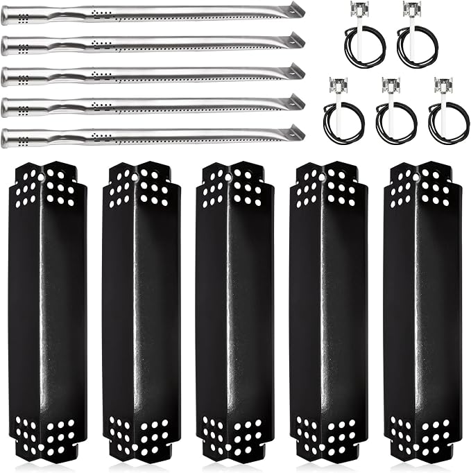 Grill Replacement Parts for Nexgrill 720-0882A 720-0896 720-0925 720-0896B 720-0896C Gas Grill Models. Grill Burner Tubes, Heat Plate Shields, Carryover Tubes and Ignitors for Nexgrill 5 Burner.