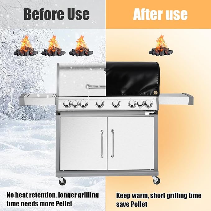 30 x 40in Grill Thermal Insulated Blanket for Winter Cooking,Smoker Insulation Blanket Heat Shield Carbon Felt Welding Blanket to Save Heat for Stove, Fireplace, Welders, Plumbers