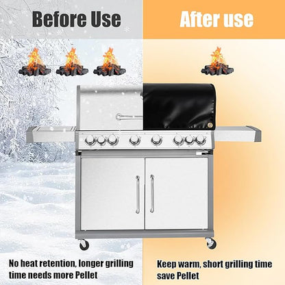 30 x 40in Grill Thermal Insulated Blanket for Winter Cooking,Smoker Insulation Blanket Heat Shield Carbon Felt Welding Blanket to Save Heat for Stove, Fireplace, Welders, Plumbers