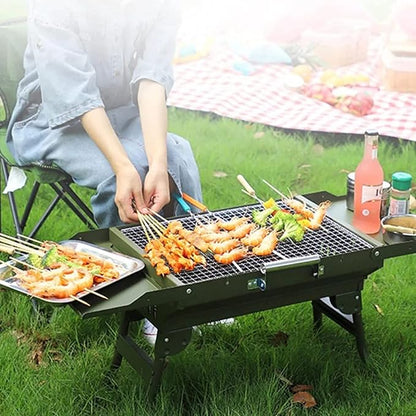 Barbecue Charcoal Grill Charcoal Barbecue Grill Foldable BBQ Grill Rack Portable Camping BBQ Grill Bracket Barbecue Accessories Charcoal BBQ Grill