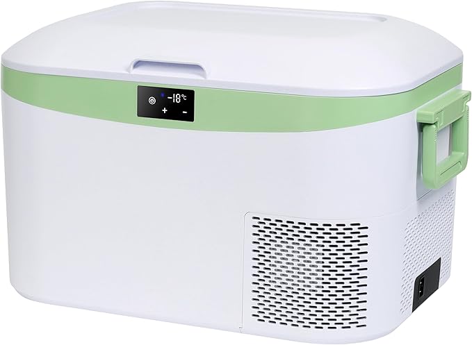 Megiu 12 Volt Refrigerator Portable Car Freezer 13.5 Quart (12.8 Liter) Compressor Cooler 12V/24V DC 110～240 Volt AC for Truck Van RV Camper SUV Boat Travel Camping Road Trips Tailgating -18℃~+15℃