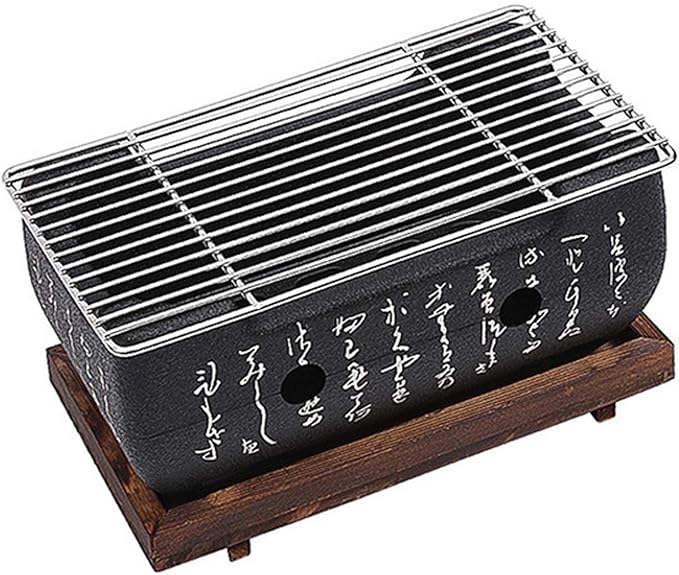 Charcoal Grill Mini Table-top Charcoal Grill Portable Japanese BBQ Grill Charcoal Stove with Wire Mesh Grill and Base Camping Travel