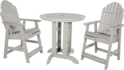 highwood AD-CNA36-HGR Hamilton 3 Piece Round Counter Dining Set, Harbor Gray