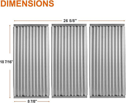 BBQ Future 18 7/16" Grill Grate Replacement Part for Charbroil Tru-Infrared 3 Burners Gas Grill 463241314 463257110 46327091 463271912 466247109 and more, 3 Pack Stamped Stainless Steel Emitter