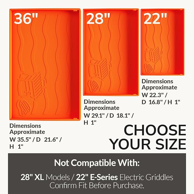28" Silicone Griddle Mat for Blackstone, Upgraded Full-Coverage Griddle Protector for Flat Top Grill, Heavy Duty Food-Grade Silicone Grill Mat, Protective Griddle Cover for Dirt, Rust & Debris
