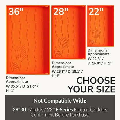 22" Silicone Griddle Mat for Blackstone, Upgraded Full-Coverage Griddle Protector for Flat Top Grill, Heavy Duty Food-Grade Silicone Grill Mat, Protective Griddle Cover for Dirt, Rust & Debris
