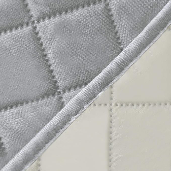 Easy-Going Reversible Couch Cover, 2 Cushion Sofa, Light Gray/Ivory | Loveseat Slipcover For Dogs, Water Resistant Furniture Mat, Living Room, Non-Slip Sofa Cover, Pet Friendly
