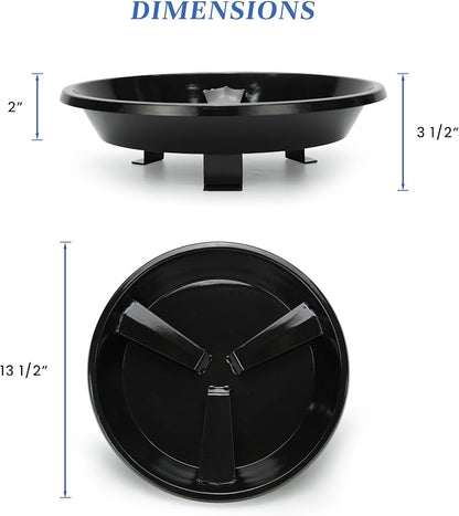 Flame Disk Bowl Replacement Parts for Masterbuilt Gas and Dual Fuel Smokers | Black Porcelain Enamel, Smoker Parts for Masterbuilt 911060006 9005100068, Heat Diffuser and Wood Chip Tray