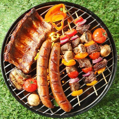 Round Barbecue Grill, Charcoal Portable Small Outdoor Mini
