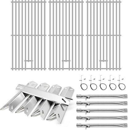 Grill Parts for Cuisinart GAS9556AS GAS9556ASO, Grill Grates & Grill Burners & Heat Tents for Cuisinart 5 Burner Gas Grill GAS9556AS