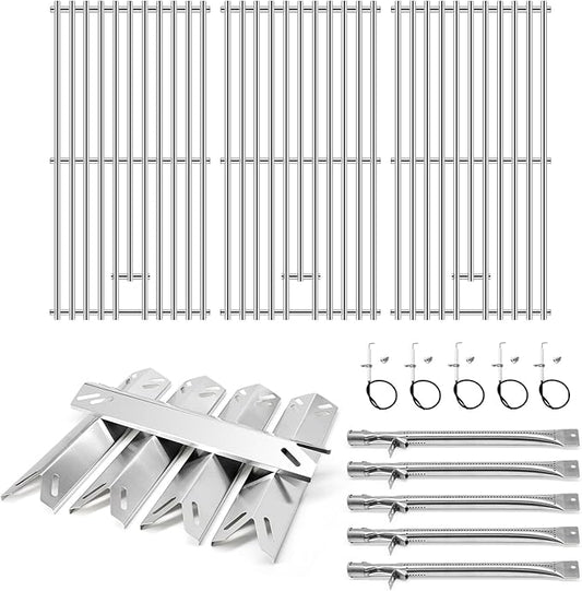 Grill Parts for Cuisinart GAS9556AS GAS9556ASO, Grill Grates & Grill Burners & Heat Tents for Cuisinart 5 Burner Gas Grill GAS9556AS