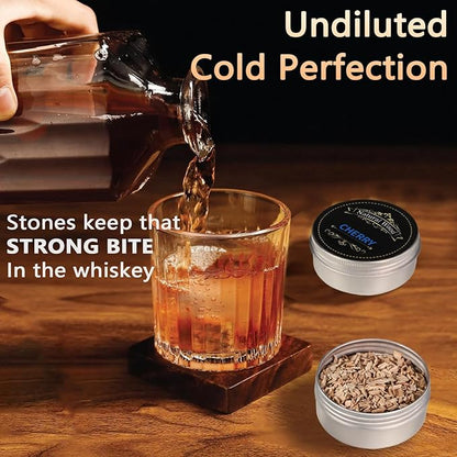 Electric Whiskey Smoker Kit with LED Light Show & Battery Gauge - 7 Dynamic Light Modes, 6 Wood Chips, USB-C Rechargeable