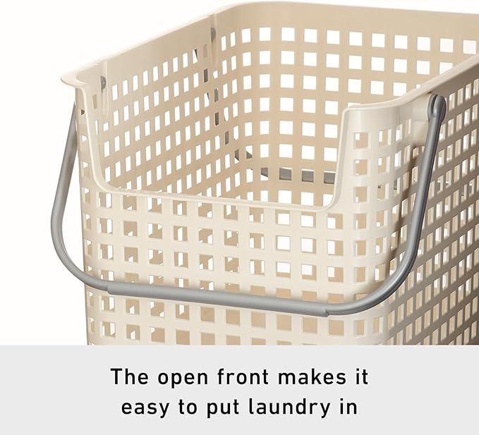 Like-it │SCB-6 │Daily use inside or outside. | Movable handles make it easy to carry around | Portable large basket for kitchen, laundry and kids room | 18.7 x 12.2 x 15.47" | White | 10.57 gal