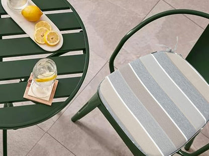 FUNHOME Outdoor Chair Cushions Set of 2,Patio Seat Cushion 17"x16"x2",U-Shaped Dining Chair Cushion 17 by 16 Inch,Water Resistant,Fade-Resistant Chair Pads for Kitchen Garden Furniture(Gray Stripe)