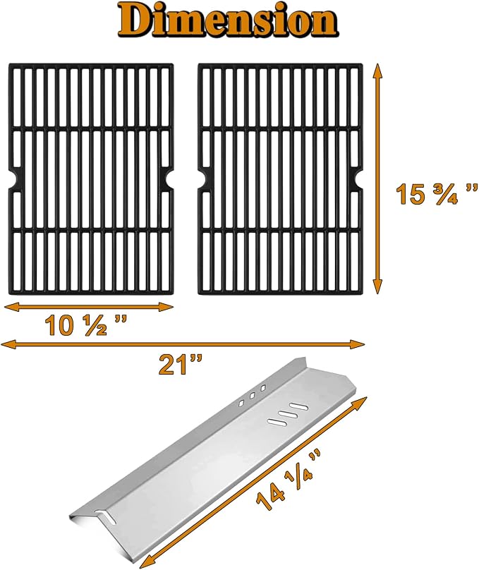 GBC1932L Grill Replacement Parts for Blue Rhino 3 Burner G1707-010 Grill Grates B0212-040 Heat Plates Backyard GBC1406W GBC1406W-C GBC1707W-C GBC1707WT-C Grate Heat Shield Grill Parts