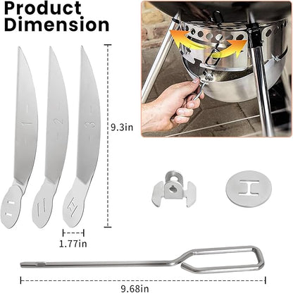 22.5-Inch One-Touch Cleaning System Kit – Stainless Steel Ash Removal Tool, Compatible with We BER 7444 Grill Parts