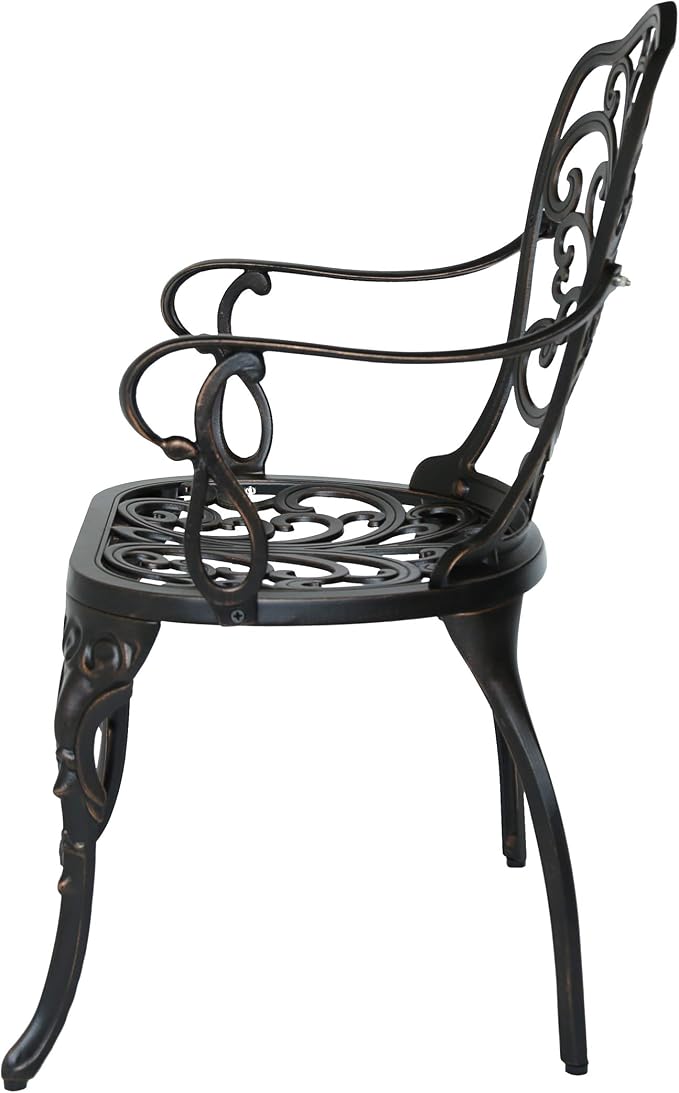 Christopher Knight Home Buddy Outdoor Cast Aluminum Dining Chair (Set of 2), Shiny Copper