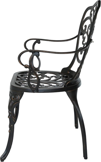 Christopher Knight Home Buddy Outdoor Cast Aluminum Dining Chair (Set of 2), Shiny Copper